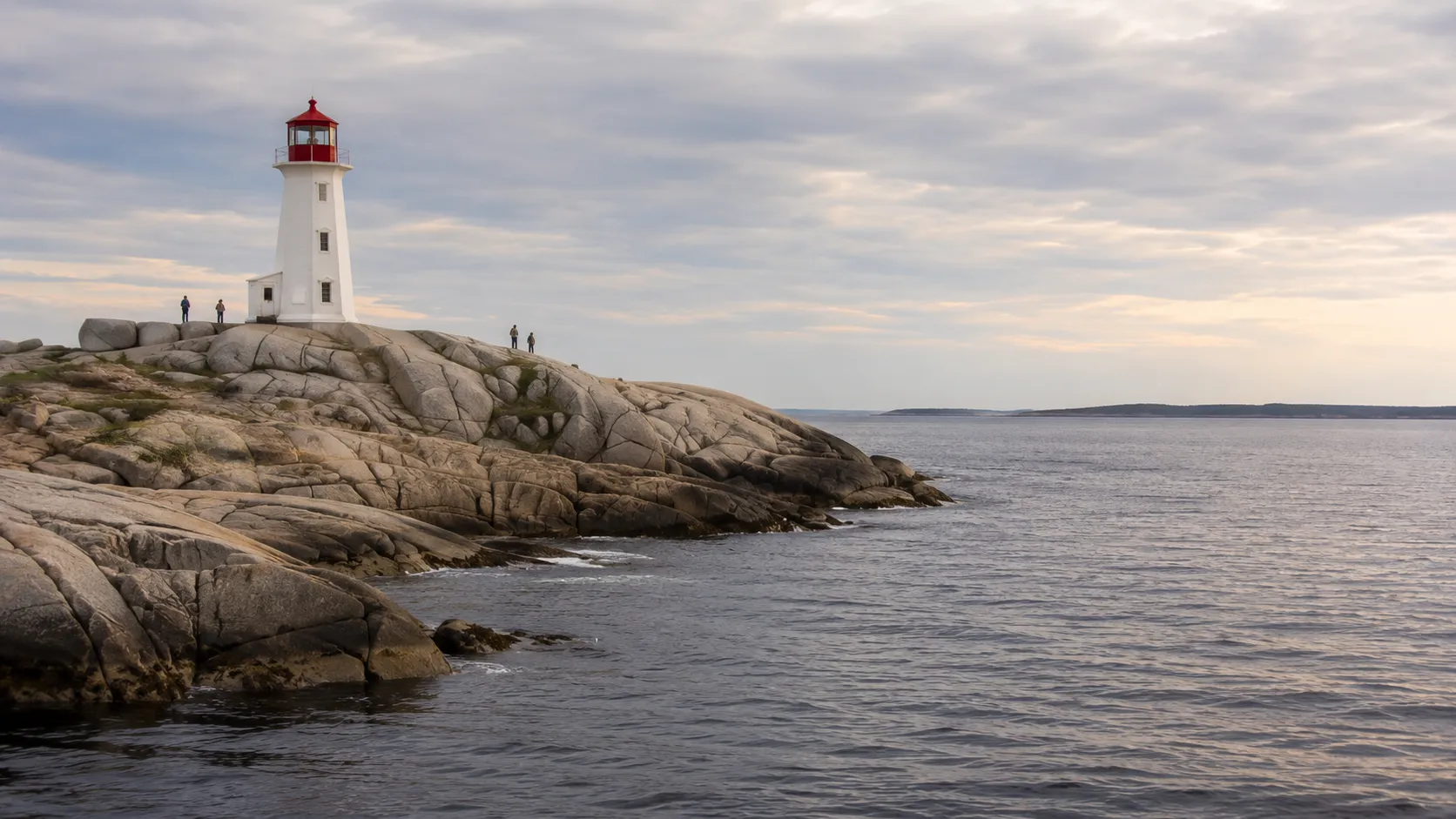 The Peggy's Cove lighthouse on the Atlantic coast of Nova Scotia