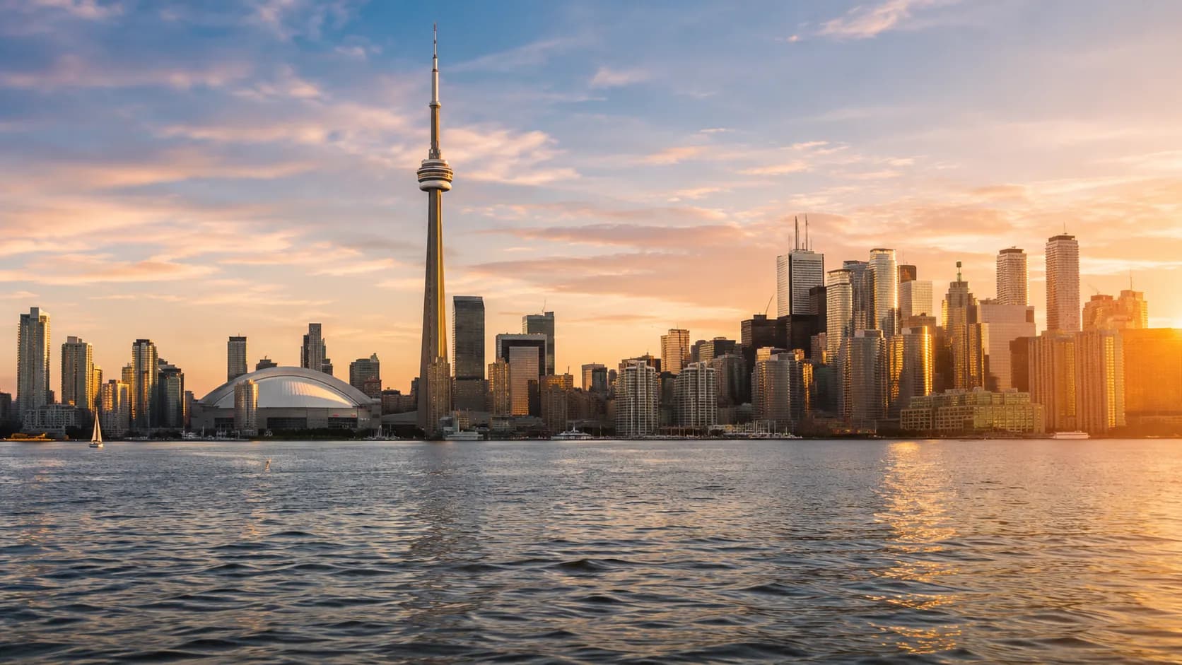 The Toronto skyline with the CN Tower, in Ontario