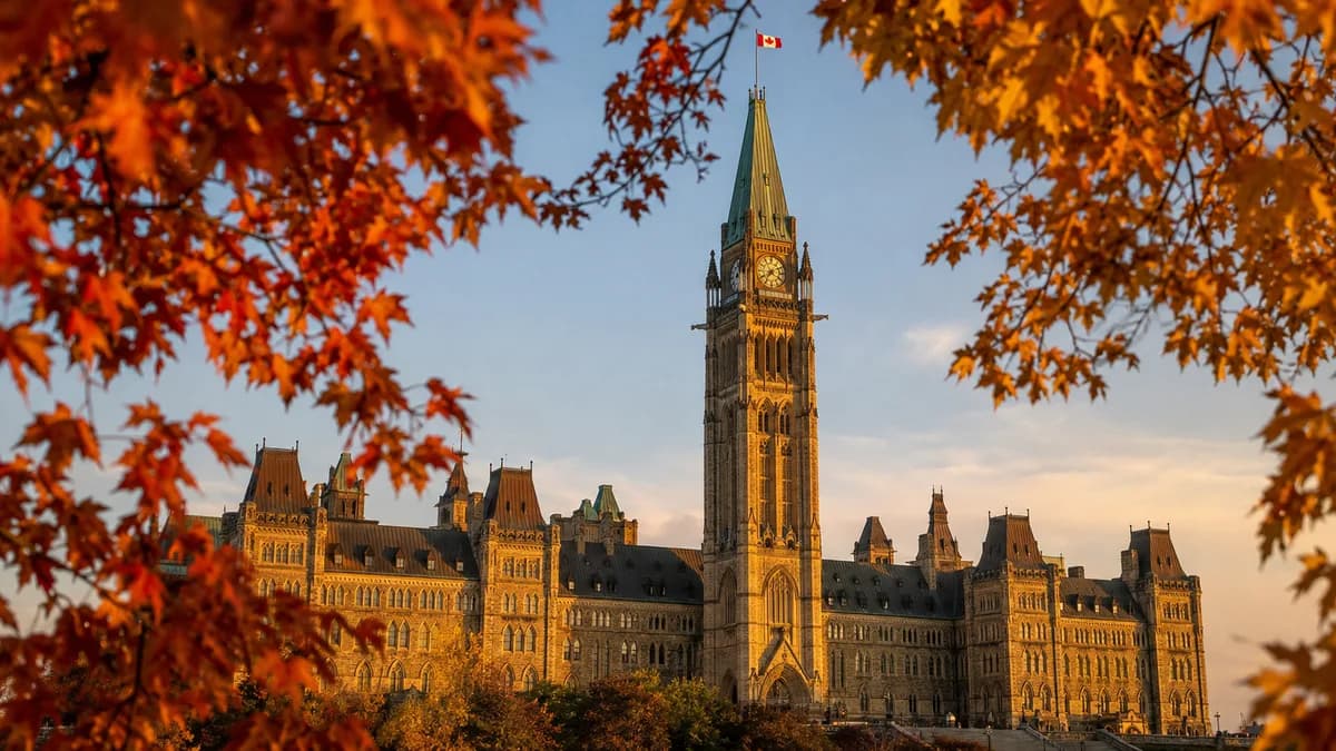 Parliament of Canada building in Ottawa with the Peace Tower