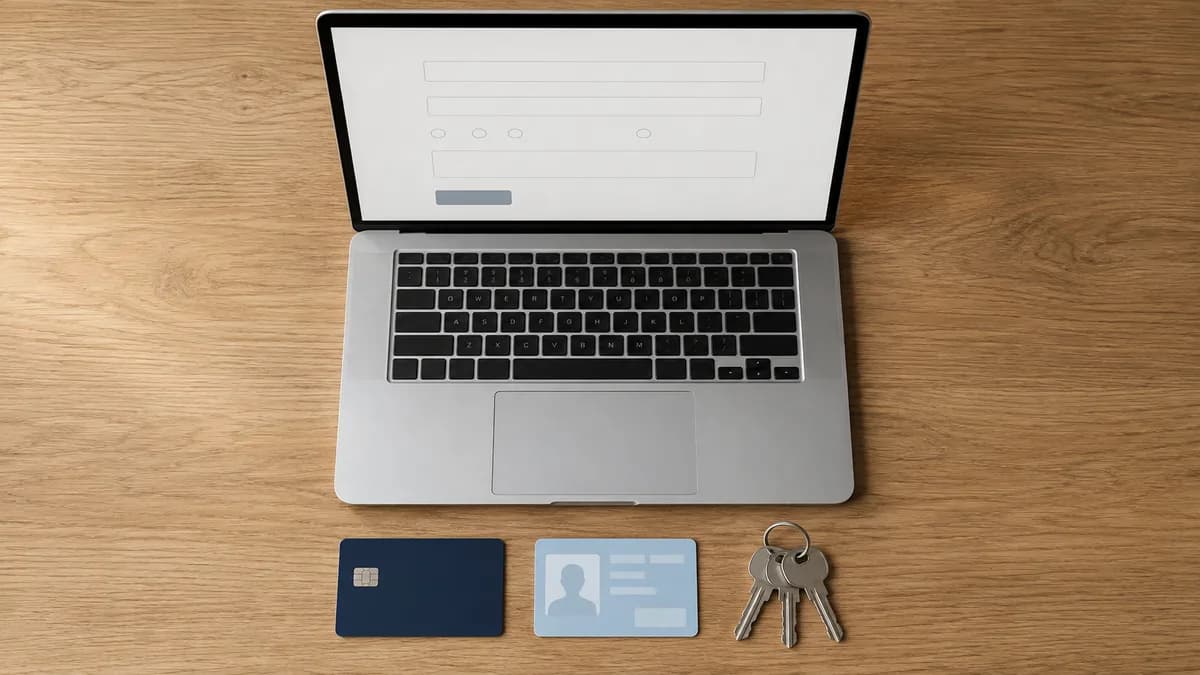Documents administratifs canadiens posés sur une table de cuisine : certificat de citoyenneté, carte d'assurance maladie provinciale et permis de conduire